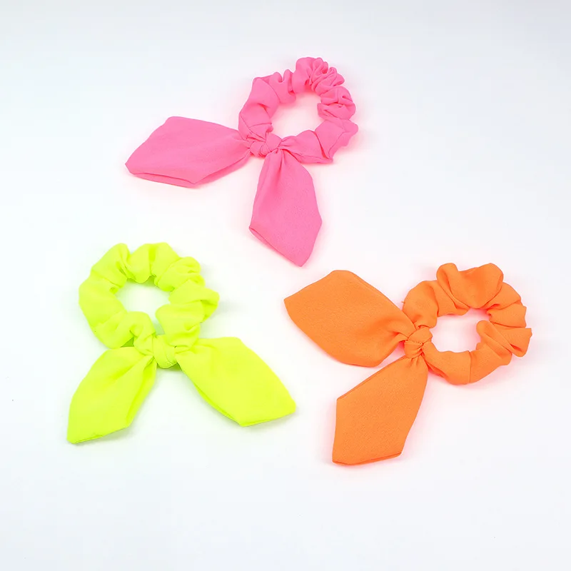 

2pcs/Bag Women Soft Solid Color Scrunchies Headbands Vintage Lady Knotted Elastic Hairbands Bowkont Bandanas Hair Accessories