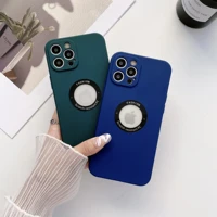 shockproof color thin sofe silicagel logo hole back phone case for iphone x xr 8 7 plus xs 13 12 11 pro max se 2020 back cover