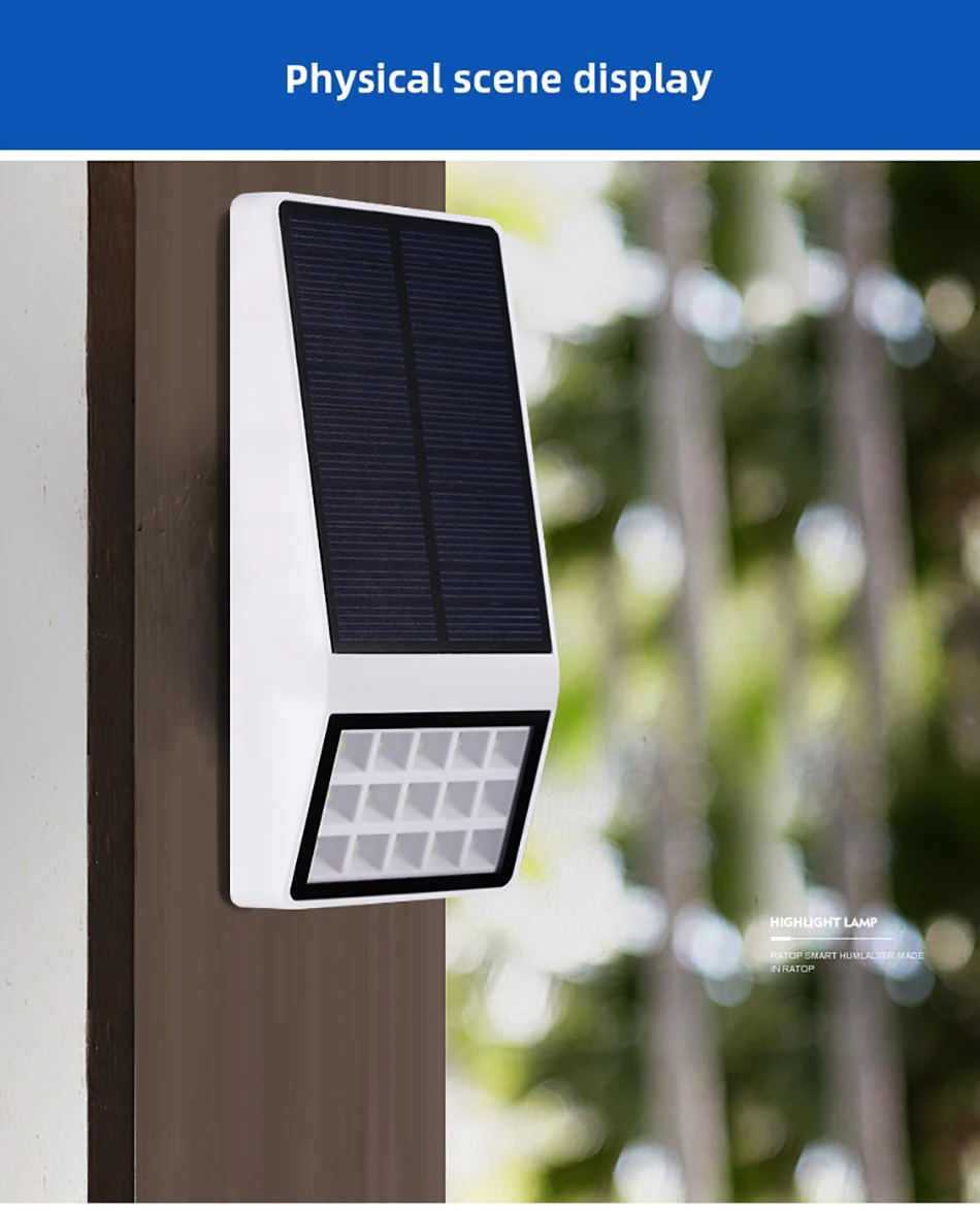 Уличный мини-светильник на солнечной батарее 15 светодиодов 4 Вт 500 лм