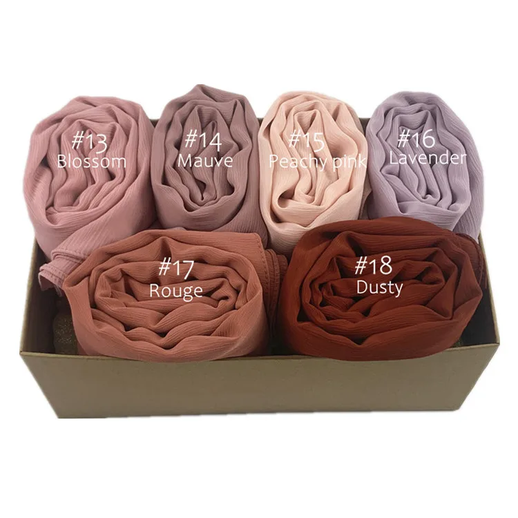 Новый HI Q чистый мини шарф из шифона однотонная шаль для женщин хиджаб бандана 18