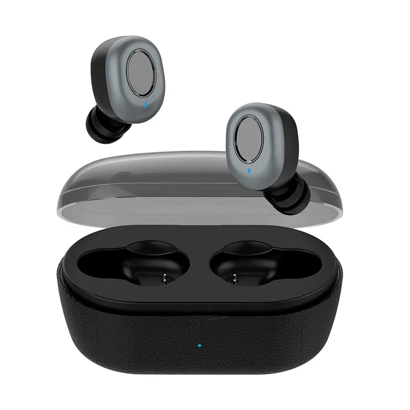 TWS, Bluetooth наушники V5.0, двойные, пшеничный вызов, в ухо, Спортивная гарнитура, IPX5, водонепроницаемая, мини стерео гарнитура, 600 мА/ч, зарядная коробка - Цвет: Black