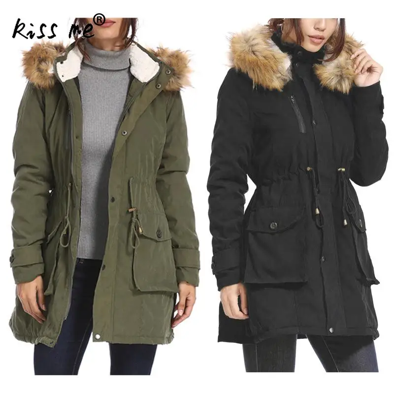 Однотонный зимний уличный пуховик с капюшоном Регулируемая Талия походный для