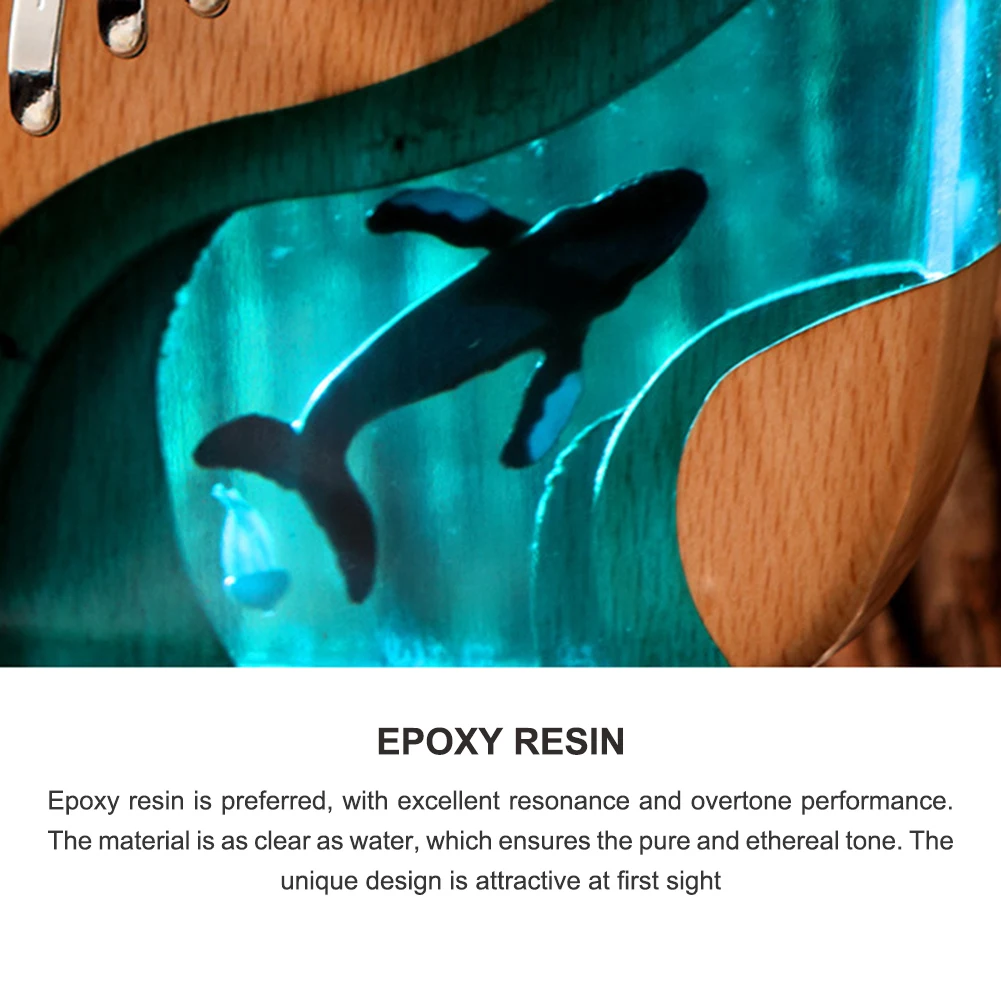 17 Keys Blue Dolphin Kalimba Beautiful Musical Machine Beech Wood Piano Thumb Finger Instrument Beginner Accessories | Спорт и