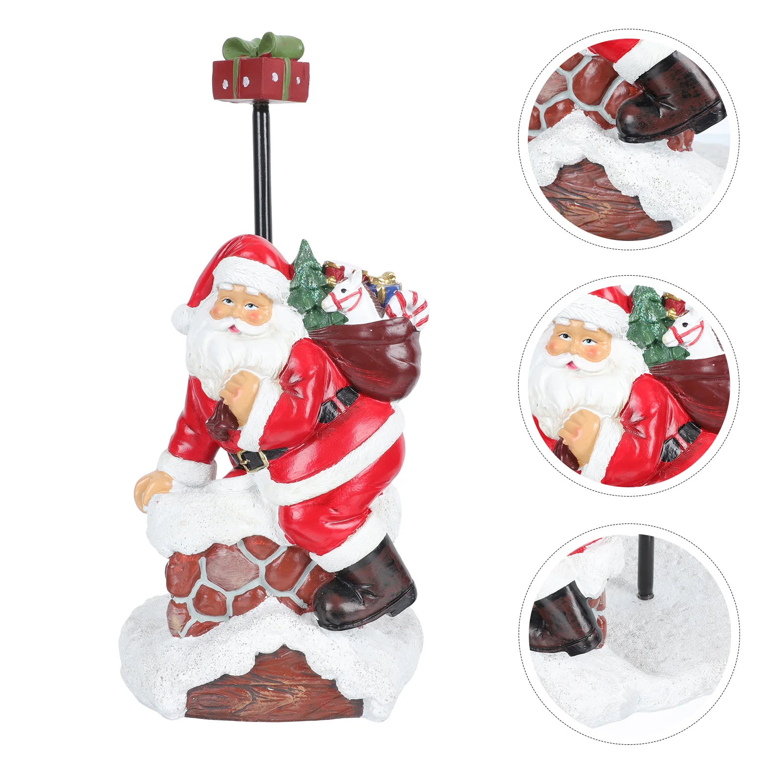 

1PC Lovely Santa Claus Tissue Rack Christmas Tissue Rack Home Resin Xmas Crafts