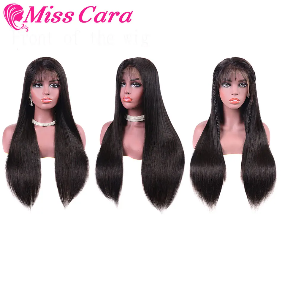 Miss Cara 360 парик с кружевом спереди al предварительно сорвал с волосами младенца перуанские прямые волосы для черных женщин человеческих волос парик фронта шнурка