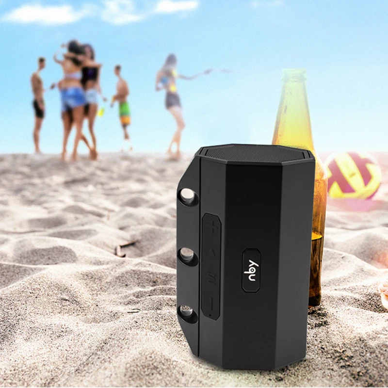 

NBY 2290 Portable Bluetooth Speaker Mini Wireless Speaker with Mic Bass IPX6 Waterproof Outdoor Speaker Support FM TF Card