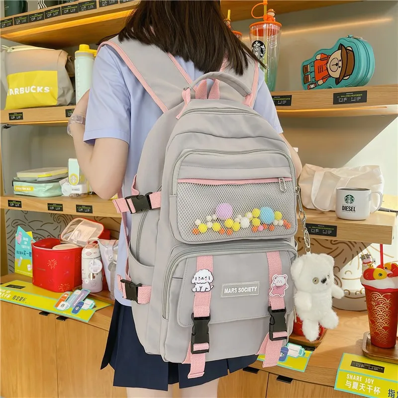

Large Capacity Women Backpack Student Waterproof Multi-pocket Travel Rucksack High Quality School Bag for Teenage Girl Backpacks