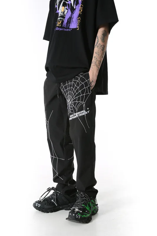 Брюки IEFB мужские с эластичным поясом свободные повседневные штаны до щиколотки