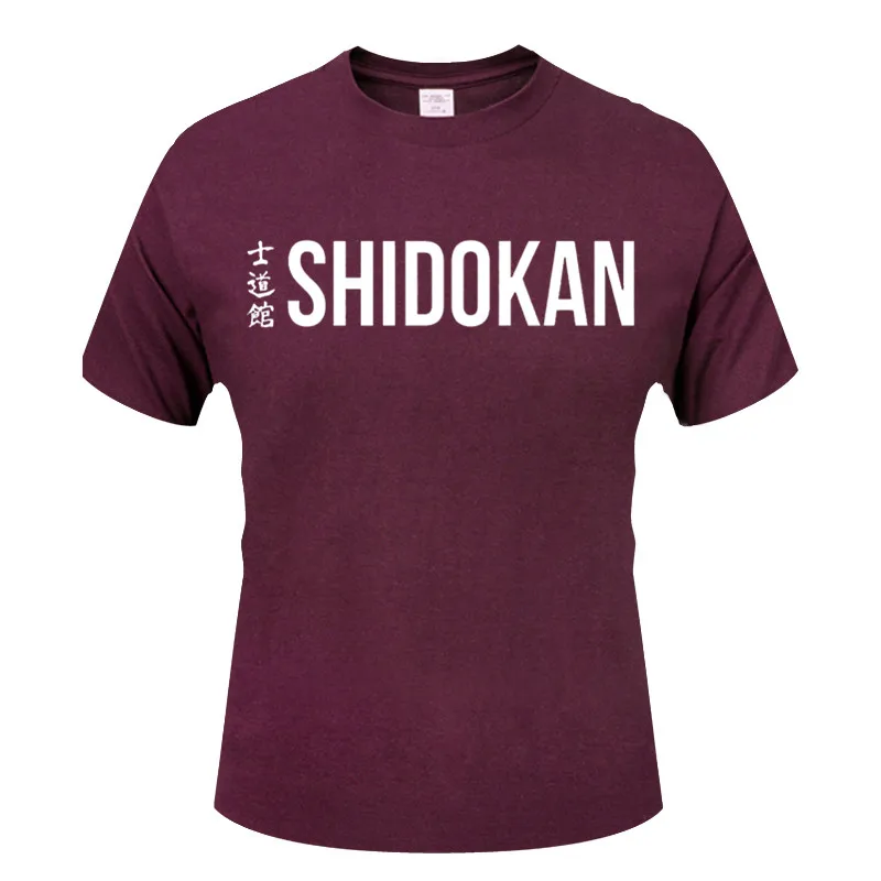 

Summer New Fashion Clothing Tshirt Japanese shidokan print Men Solid Color Slim Fit Short Sleeve T Shirt Men Casual T-Shirts