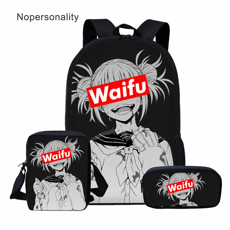 Nopersonality Мультяшные школьные сумки Sugoi Senpai аниме Waifu модные сумки для учеников средней и старшей школы