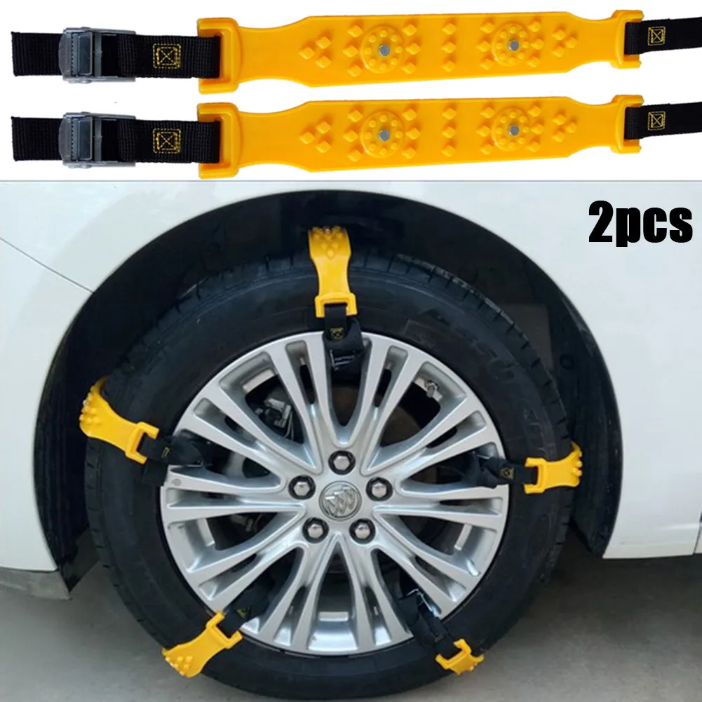 

2PCS Car Snow Chains Car Cross-country Tire Santi-skiing Ground And Mud Relief Snow Chains Universal Type Automobile Snow Tire