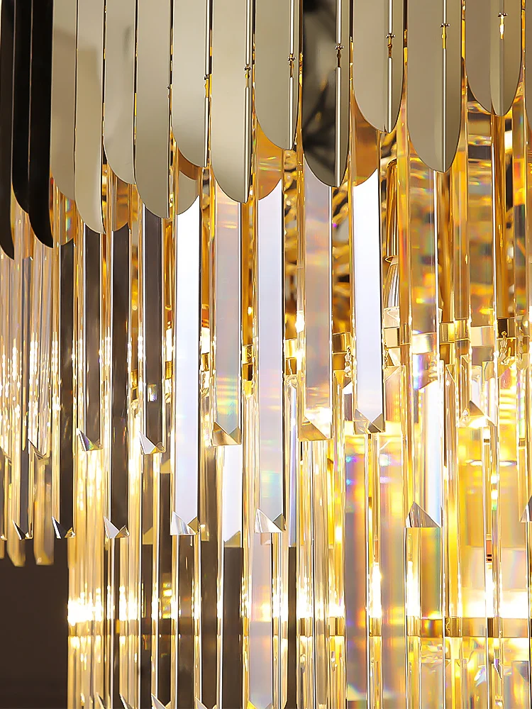 

Large crystal chandelier gold luxury villa living room decoration LED chandelier