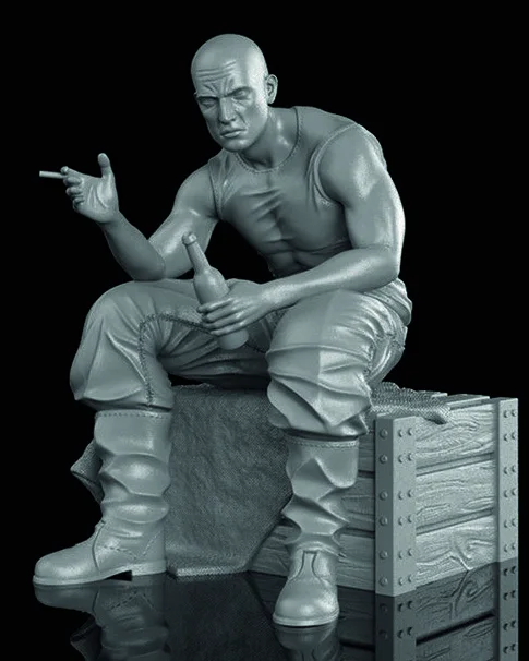 Разобранный 1/35 человек сидящий питьевой с базовой полимерной фигуркой набор