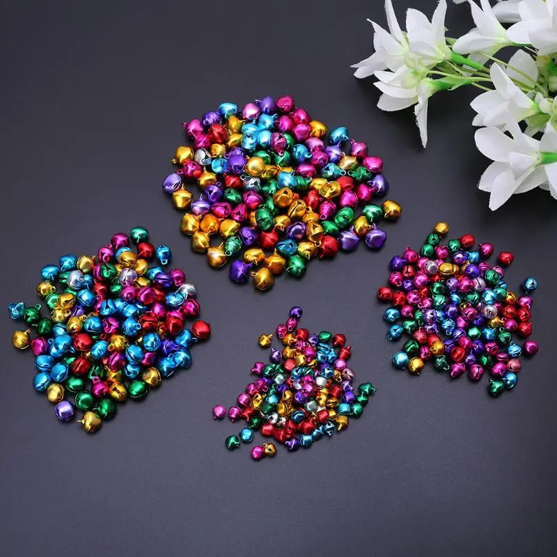 

100pcs Aluminum Mini Jingle Bells Loose Beads Charms Pendants for Festival Party Christmas Tree Decor DIY Craft Accessories