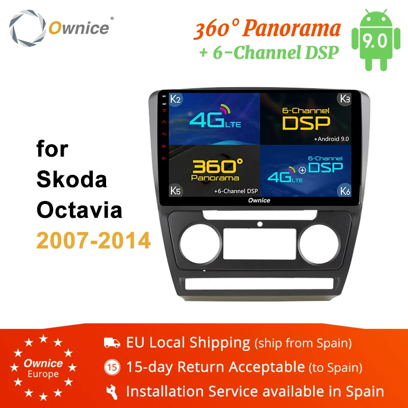 Ownice K1 K2 K3 K5 K6 Android 9,0 8 Core dvd-плеер для автомобиля gps навигации для Skoda Octavia 2007 2008 2009 2010 2011 2012 2013