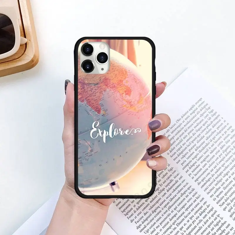 

World Map Travel pattern Phone Case for iPhone 11 12 pro XS MAX 8 7 6 6S Plus X 5S SE 2020 XR Luxury brand shell funda coque