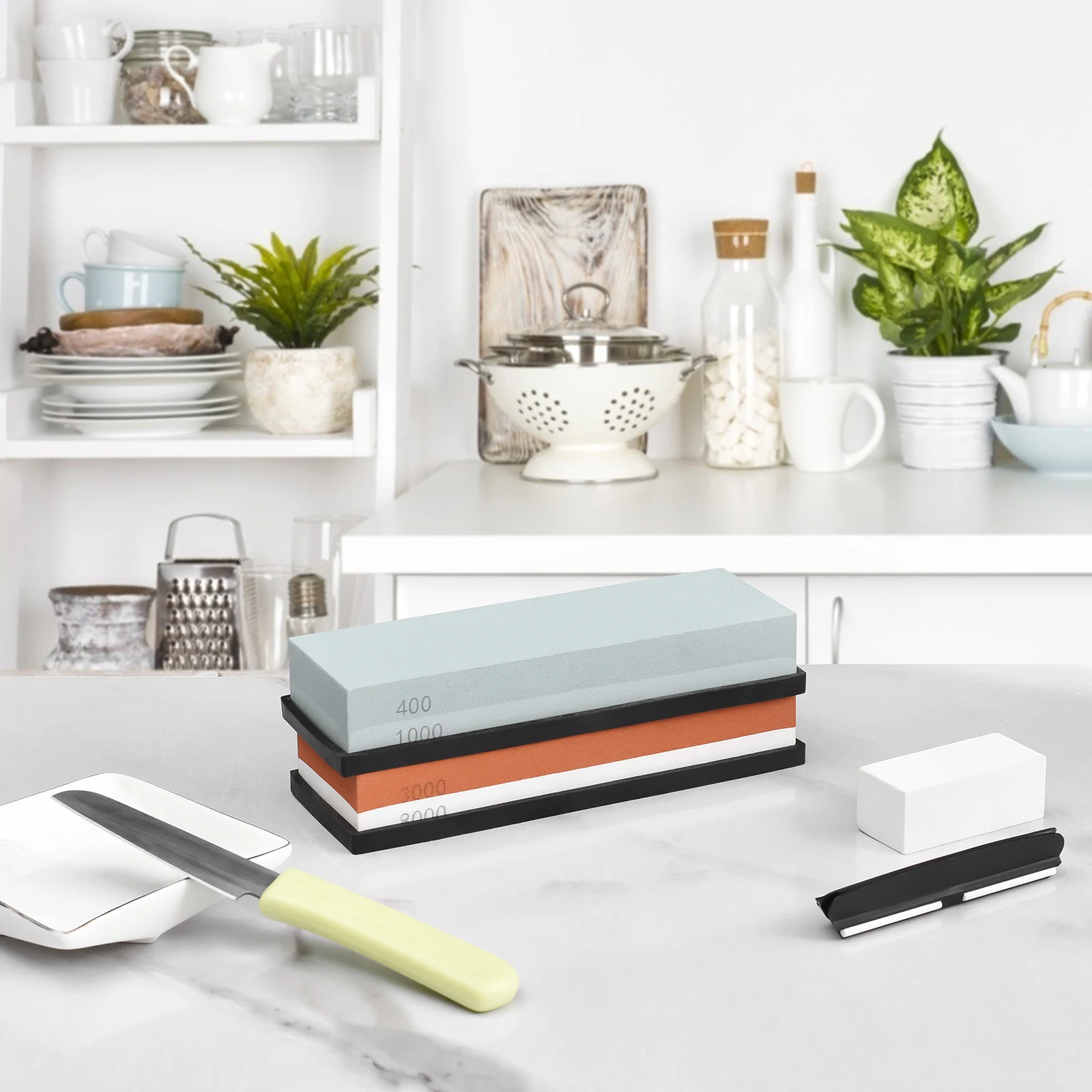 

Knife Sharper Holder Diamond Knife Sharpening Stone Ice Skates Knife Sharpening Stone Grit Angle Guide Fixed Silicone Base