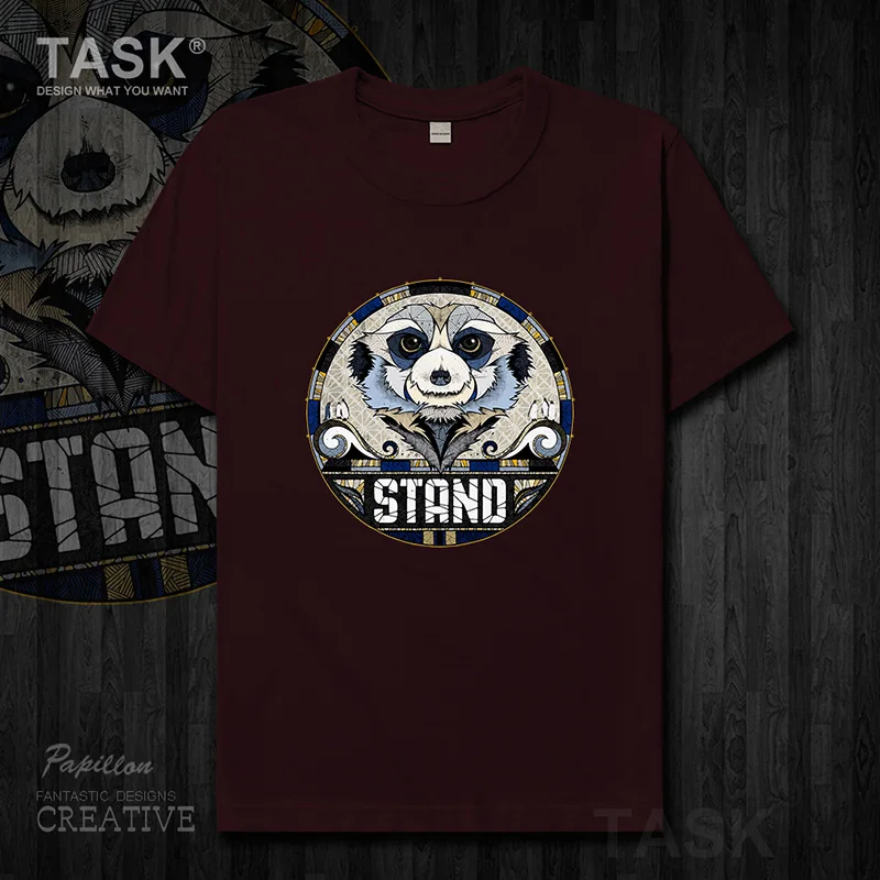 

Raccoon animal illustration men's t-shirt o-neck 100%cotton funny print short sleeve clothes trend harajuku Streetwear 02 0002