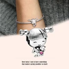 Женский браслет из серебра 2022 пробы, с Шармами