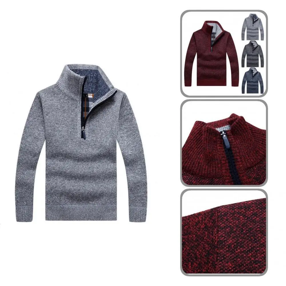 

All Match Comfortable Stand Collar Plush Warm Sweater Coat for Travel