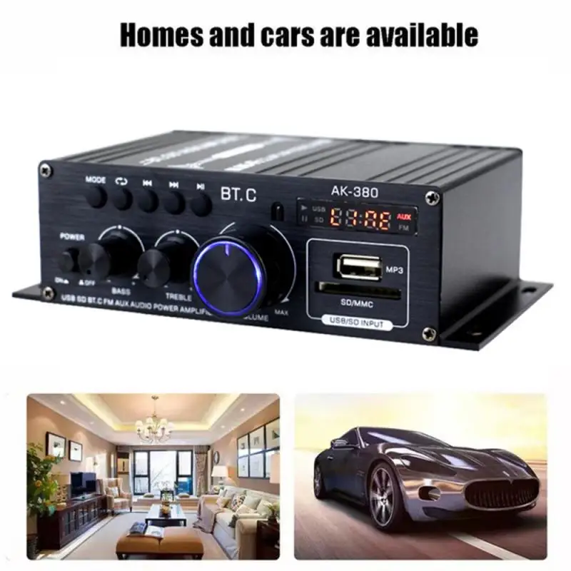 40 Вт * 2 Ak380 Bluetooth 5 0 Hi-Fi усилители стерео домашняя автомобильная аудиосистема 12 в