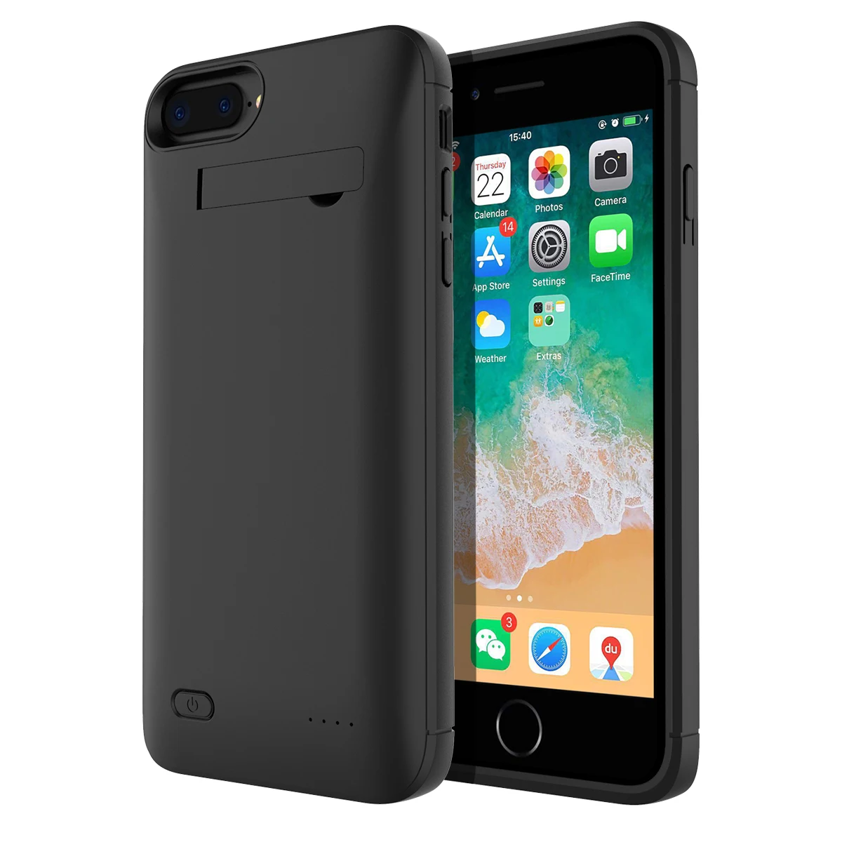 7plus 8 plus Black Для iPhone 7 8 X XS Max XR чехол для зарядного устройства 4000 мАч внешний резервный блок питания защитный чехол для зарядки 7 Plus 8 plus чехол - Цвет: 7plus 8 plus Black