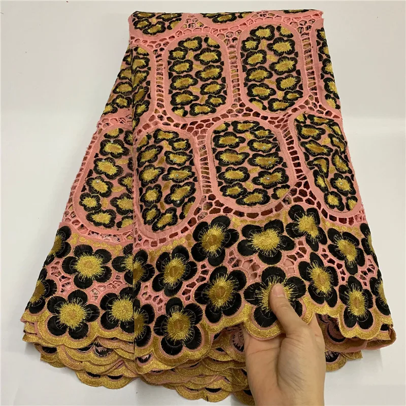 

5 Y Swiss lace fabric 2021 Dubai heavy beaded embroidery African lace fabrics 100% cotton Swiss voile lace in Switzerland 7L2881