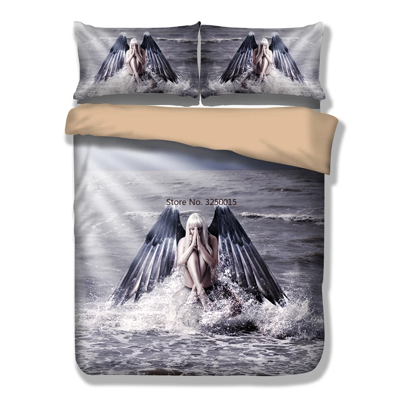 Комплект постельного белья с ангельскими крыльями 3d-принт Hd пододеяльник