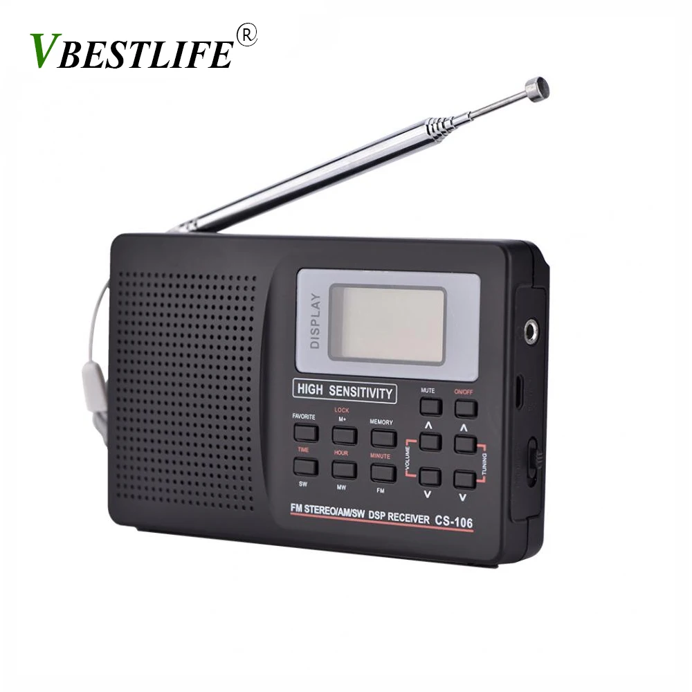 VBESTLIFE мини портативное радио fm Поддержка FM/AM/SW/LW/tv звук Полная частота радио приемник Будильник FM радио мини радио