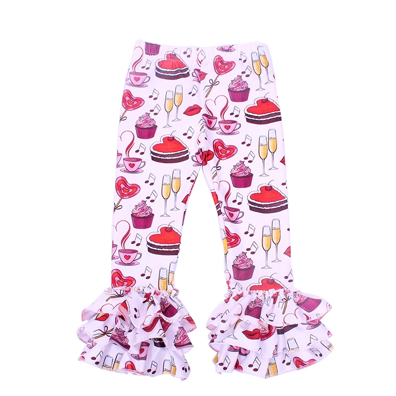 Штаны с оборками для маленьких девочек на День святого Валентина милые розовые