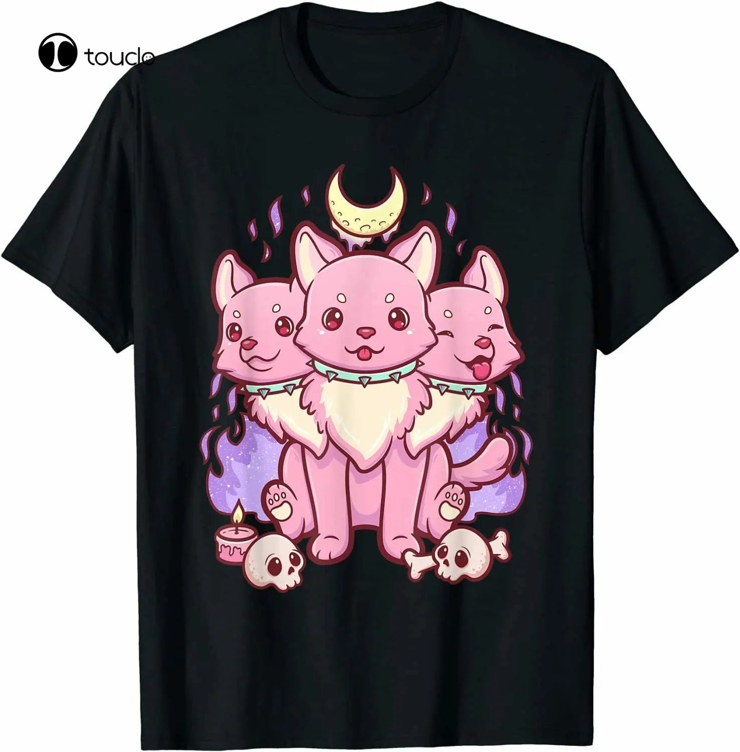 

Kawaii Pastel Goth Cute Creepy 3 Headed Dog T Shirt
