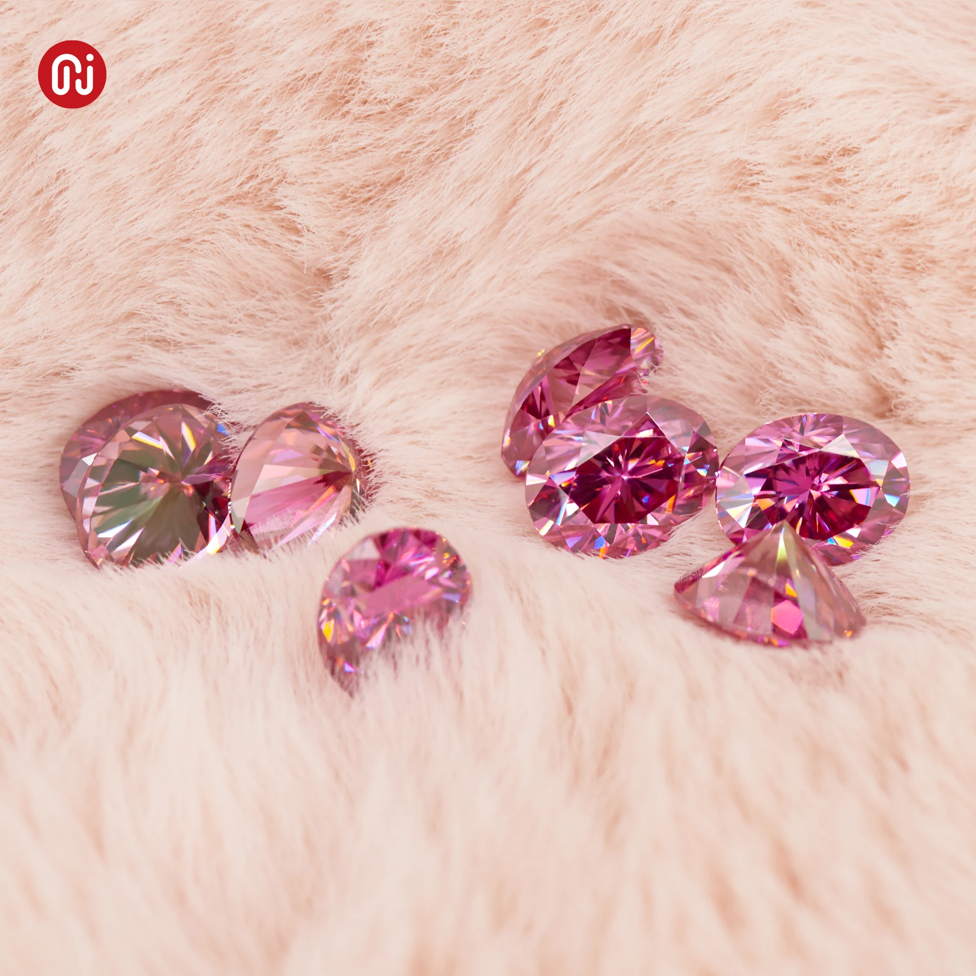 GIGAJEWE Moissanite ручной резки Овальный Красный Розовый цвет VVS1 Премиум драгоценные