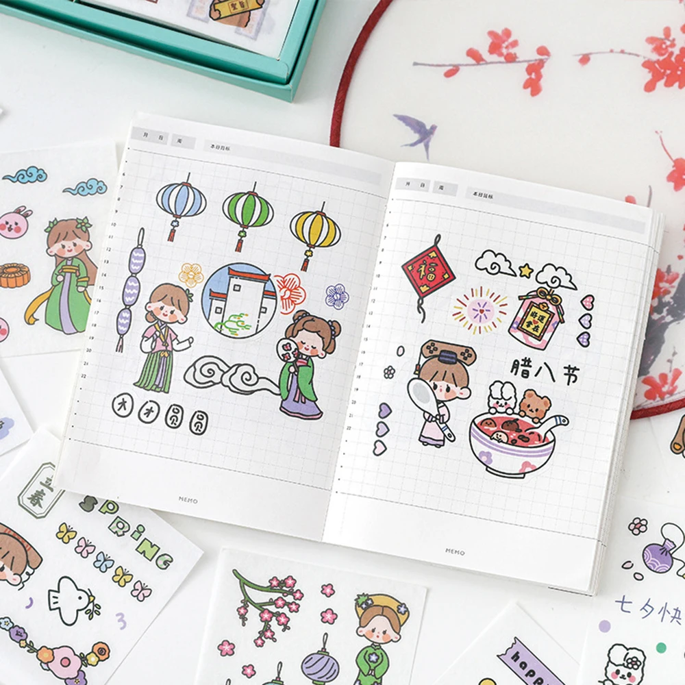 100 шт./кор. суда девушка декоративные Стикеры Kawaii деко ПЭТ Водонепроницаемый s DIY