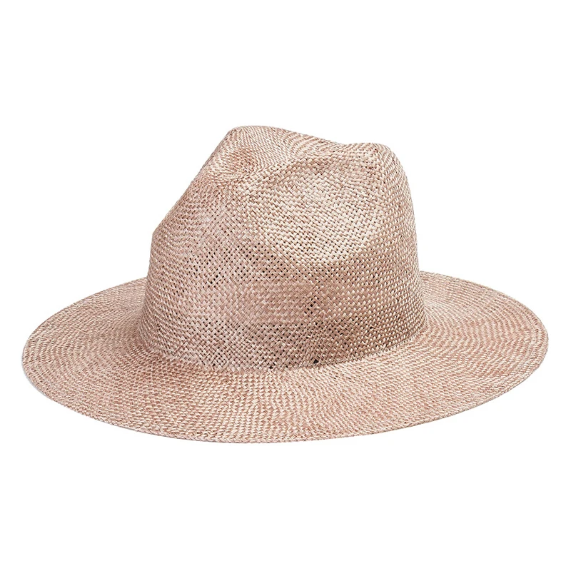 Шляпка от солнца Женская с узкими полями модная розовая пляжная искусственная