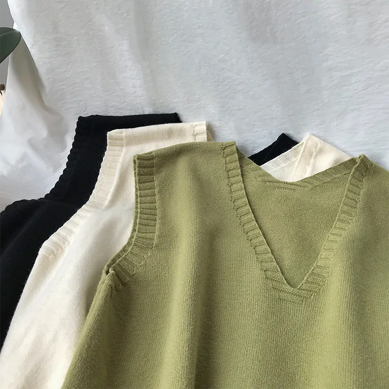 2019 женский свитер жилет большого размера Зимняя школьная форма v-образный вырез