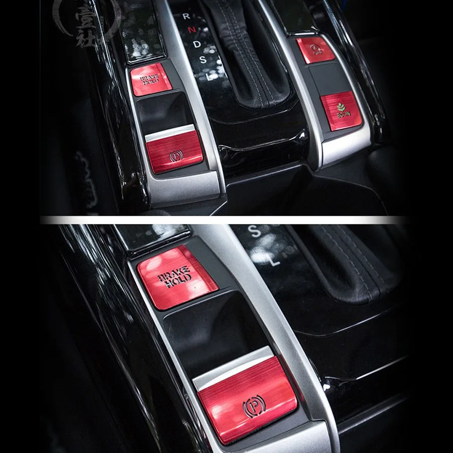 

Electronic handbrake button sequins aluminum alloy interior decoration accessories For Honda Civic 2016-2019