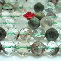natural a green crystal phantom ghost diamond faceted beads 5 5mm 8mm gemstone diy bracelet necklace jewelry making design