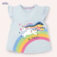 little maven children summer baby girl boutique clothes unicorn tee tops brand rainbow cotton soft t shirt for kids 2 7 years