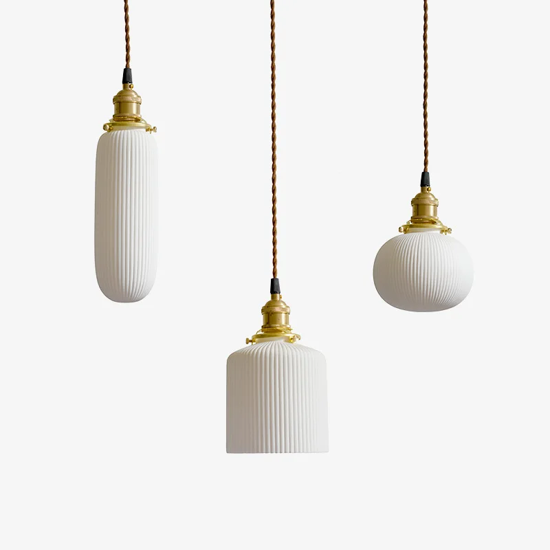 

Japanese Style LED Pendant Lamp Living Room White ceramics Nordic Modern Hanging Lights Home Indoor Lighting Luminaire ZM1014