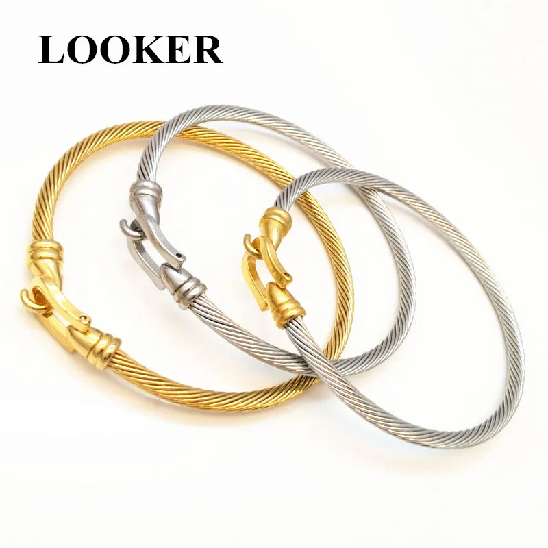 LOOKER высокое качество застежка-крючок простой браслет Marca для мужчин Открытый