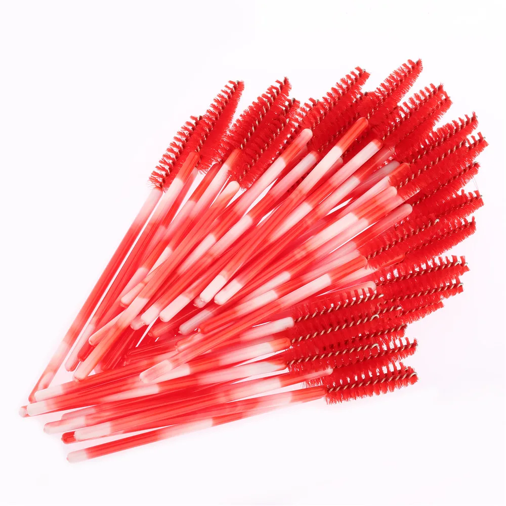 50 шт./лот красная одноразовая кисть для бровей тушь ресниц палочка аппликатор