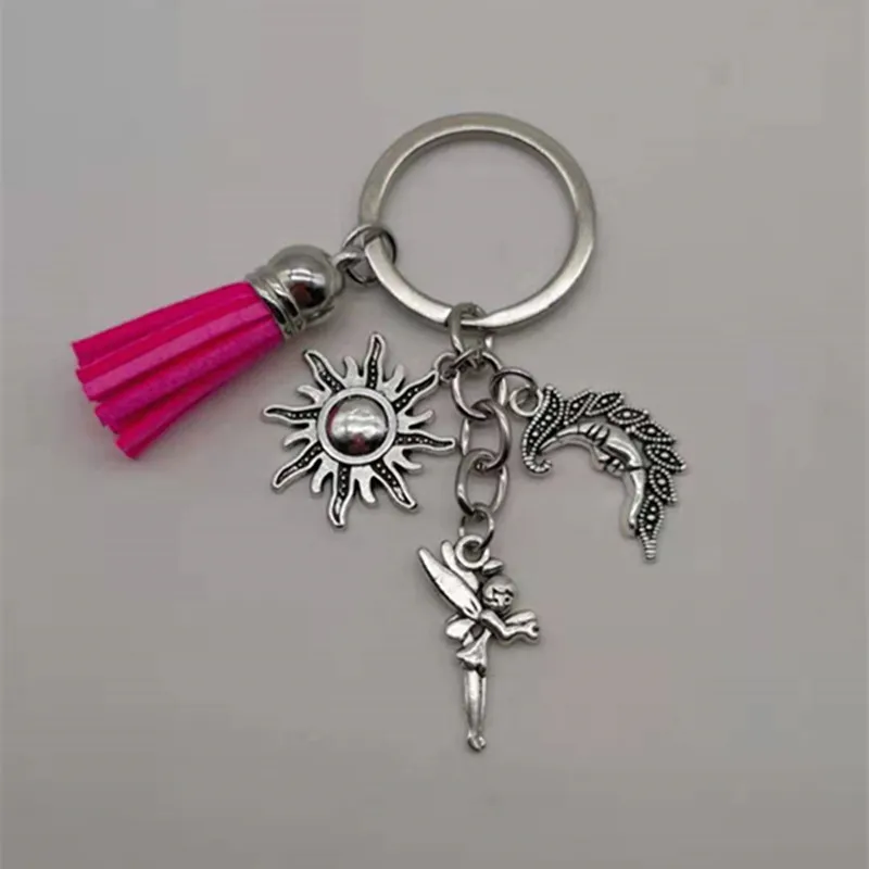Новая мода брелок с кисточкой солнце луна ангел подвеска сделай сам мужской