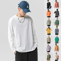 100 cotton long sleeve t shirt for men solid spring casual mens t shirts high quality male tops classic clothes mens t shirts
