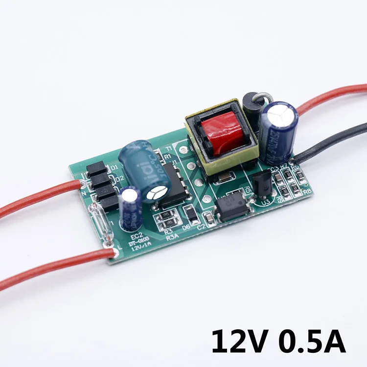 Светодиодный драйвер 220V постоянного тока до DC12V 1A светильник 24V 6 Вт 12 Вт 24 Вт 36 Вт 60 Вт 24В 1A 1.5A светодиодный Питание 12 V светильник трансформаторы 12 Вольт светодиодный - Цвет: 12V 0.5A 6W