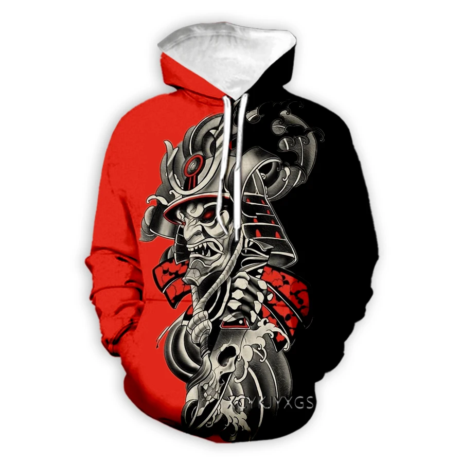 Новая Мужская/Женская толстовка с 3D-принтом японская Татуировка самурая модная