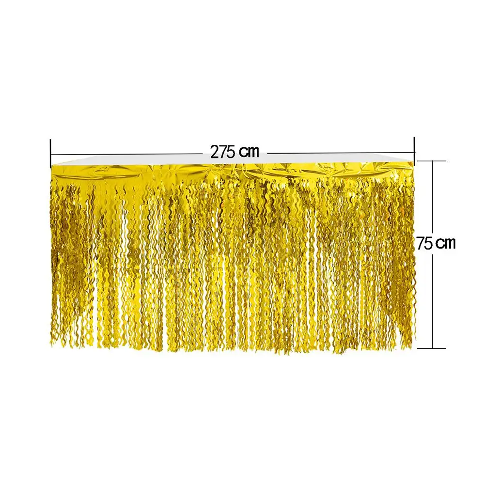 TPFOCUS Multicolor Glitter Spiral Tassel Curtains Bridal Shower Table Skirt for Wedding Birthday Baby Shower Party Decoration
