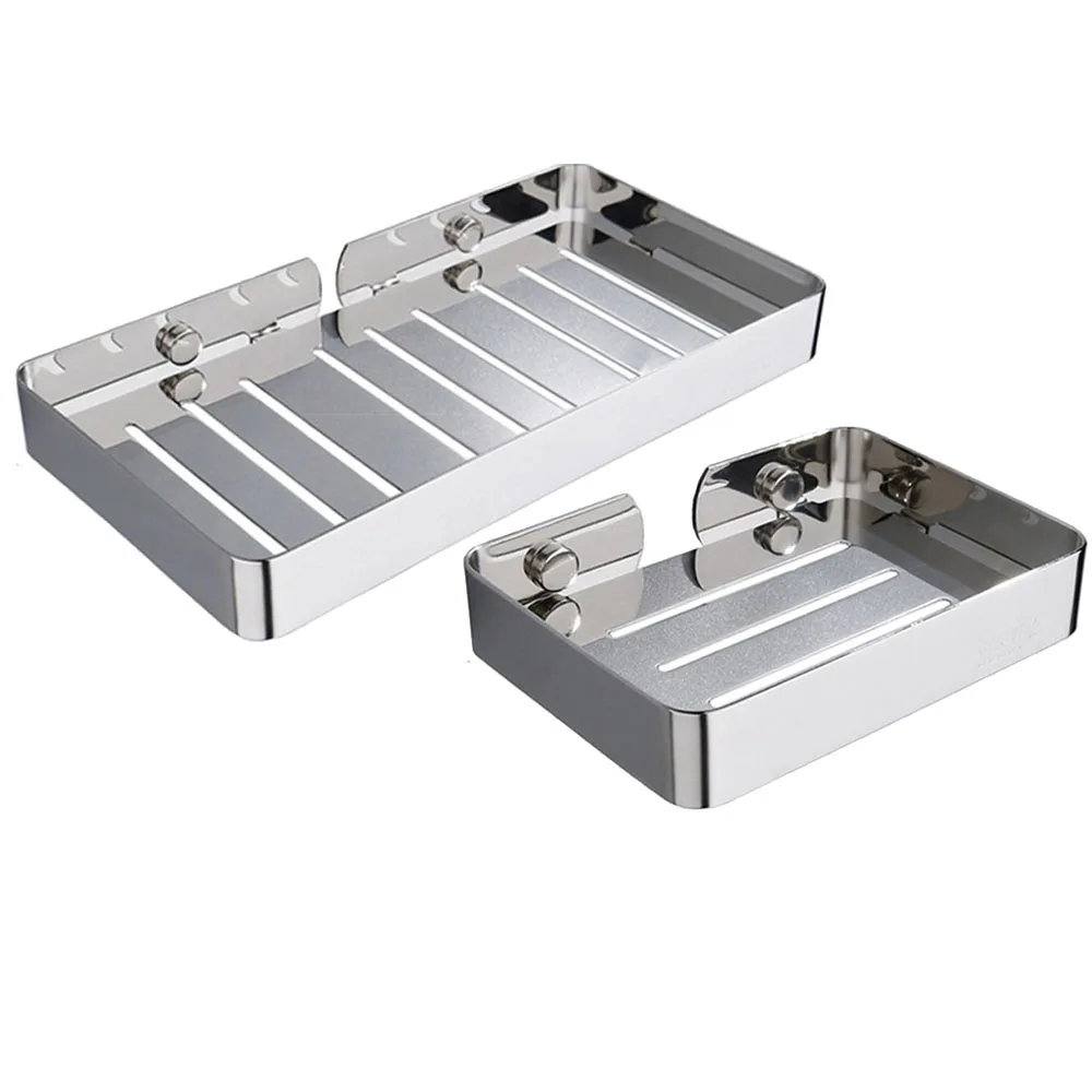 

Stainless Steel Soap Dish Bathroom Storage Soap Rack Plate Box Container Wall Storage Rack Holder