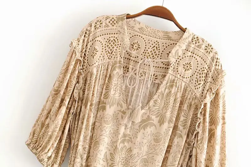 Винтажное шикарное женское платье с цветочным принтом коротким рукавом