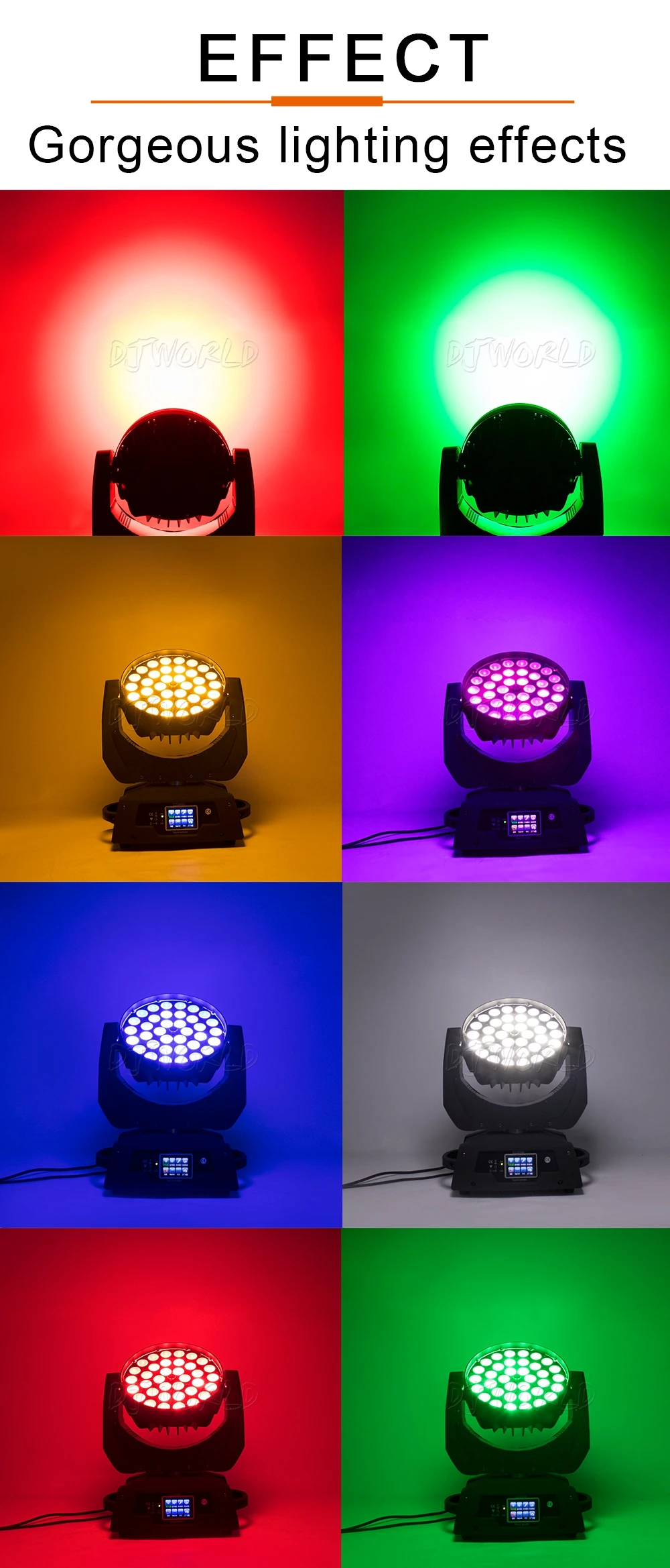Светодиодный 36x18 Вт RGBWA+ УФ зум перемещение головы 6in1 светодиодный стирка DMX512 Прямая с фабрики Dj диско-сценическое освещение для вечерние обувь для ночного клуба