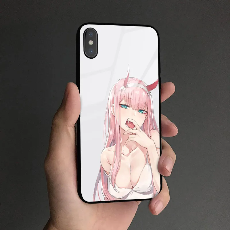 Zero Two Darling in the FranXX аниме стекло Мягкие силиконовые чехлы для телефонов оболочка для iPhone 6 6s 7 8 Plus X XR XS 11 PRO MAX